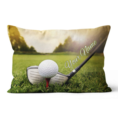 Golf Club And Ball In Grass Custom Throw Pillow Personalized Golf Gifts LDT1108