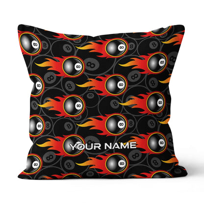 Custom 8 Ball Flame Full Printing Billiard Pillow, Snooker Pool Gifts TDM0749