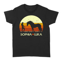 Load image into Gallery viewer, Customized name and horse name Horse Girl Shirt, Horse Lover Gift, Love Horses Shirt, gift for women D06 NQS2767  - Standard Women's T-shirt