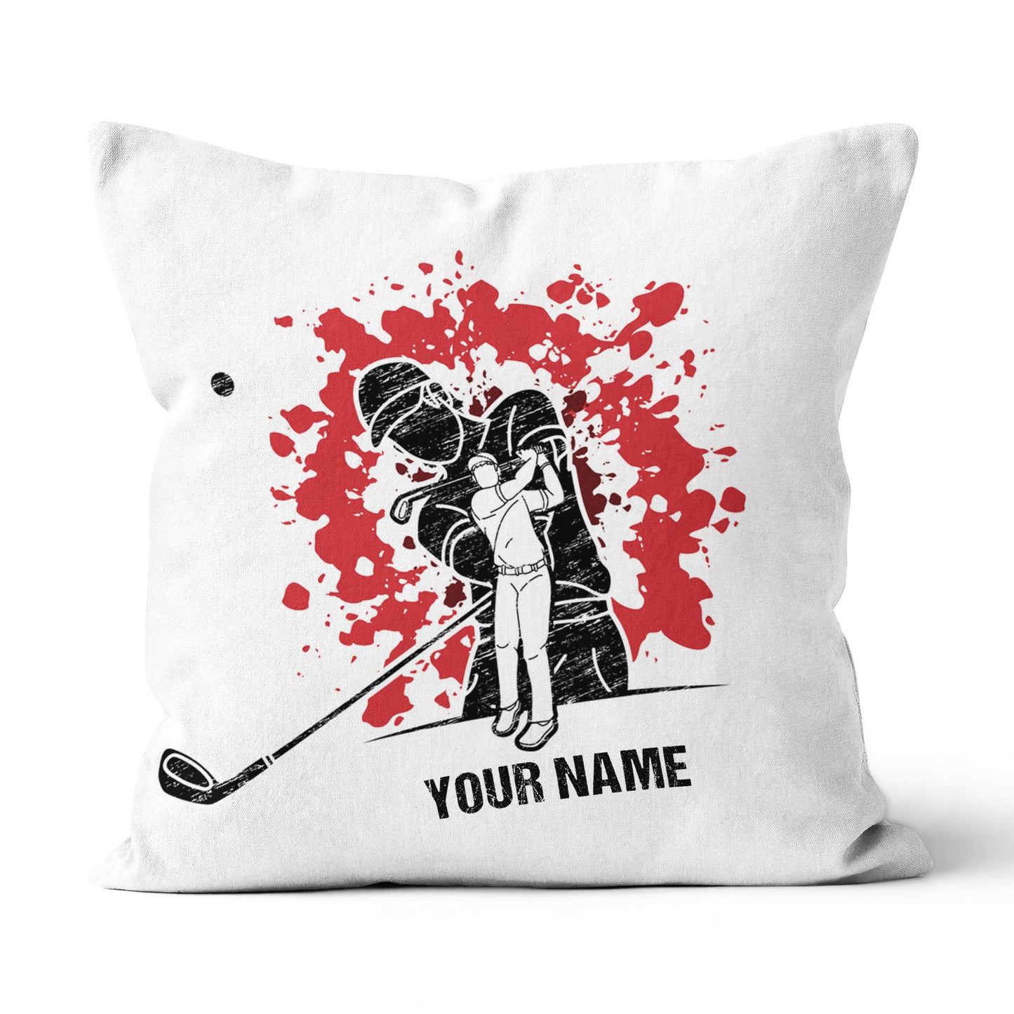 Cartoon Golfer Silhouette Custom Name Pillow Personalized Golfer Gifts LDT1115