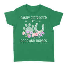 Load image into Gallery viewer, Easily Distracted By Dogs And Horses D06 NQS3122 Women's T-shirt