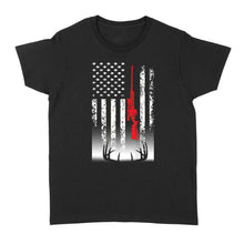 Load image into Gallery viewer, Deer hunting Women's T-shirt USA flag Shirts for Deer hunter - FSD869