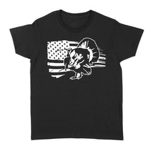 Load image into Gallery viewer, Turkey Hunting American flag women's T-shirt gifts for hunter - FSD1318D06