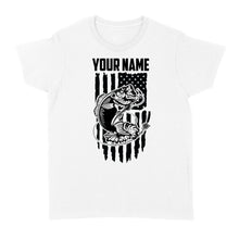 Load image into Gallery viewer, Largemouth bass fishing US American flag personalized patriot shirt D01 NQS1310 - Standard Women's T-shirt