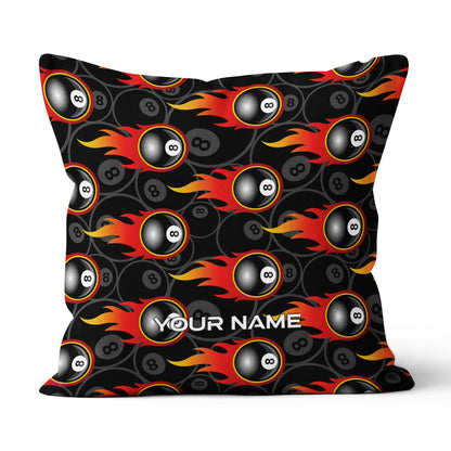 Custom 8 Ball Flame Full Printing Billiard Pillow, Snooker Pool Gifts TDM0749