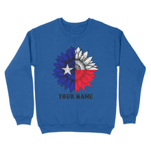 Load image into Gallery viewer, Texas flag sunflower customized name patriot Texas state flag Sweatshirt D03 NQS2495