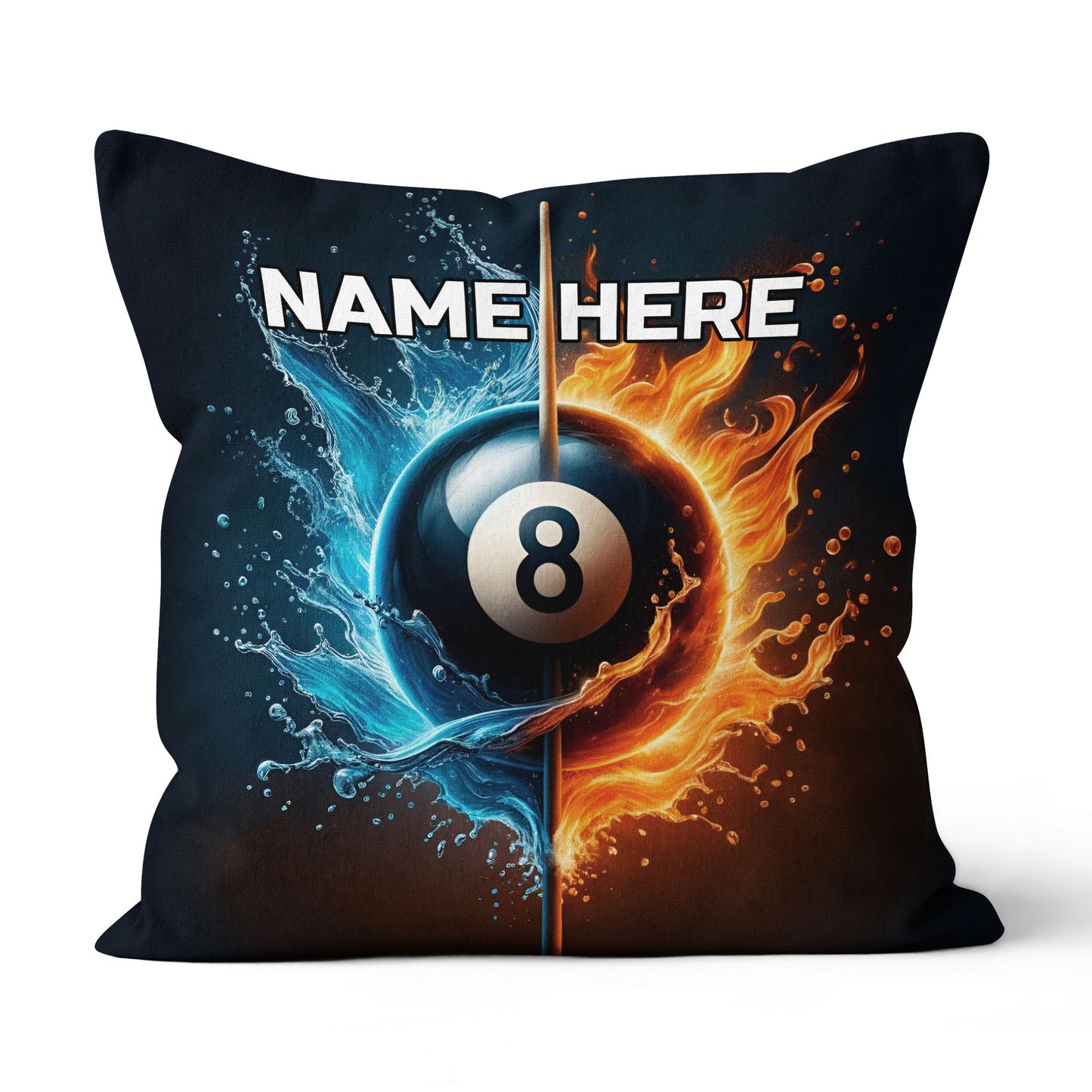 3D 8 Ball Pool Water And Fire Pillow Custom Unique Billiard Pillow Gifts TDM0875