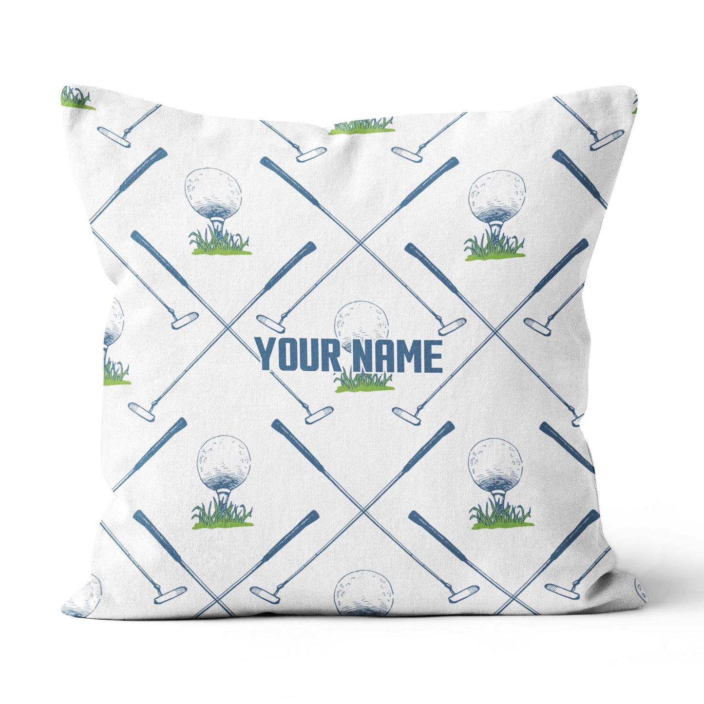 Golf Putter And Ball Custom Golf Throw Pillow Personalized Golfing Gifts LDT1094
