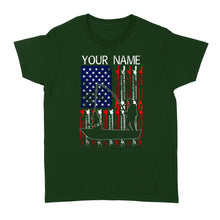 Load image into Gallery viewer, American flag fisherman kayak fishing custom name US fishing rod D05 NQS1244 - Standard Women's T-shirt