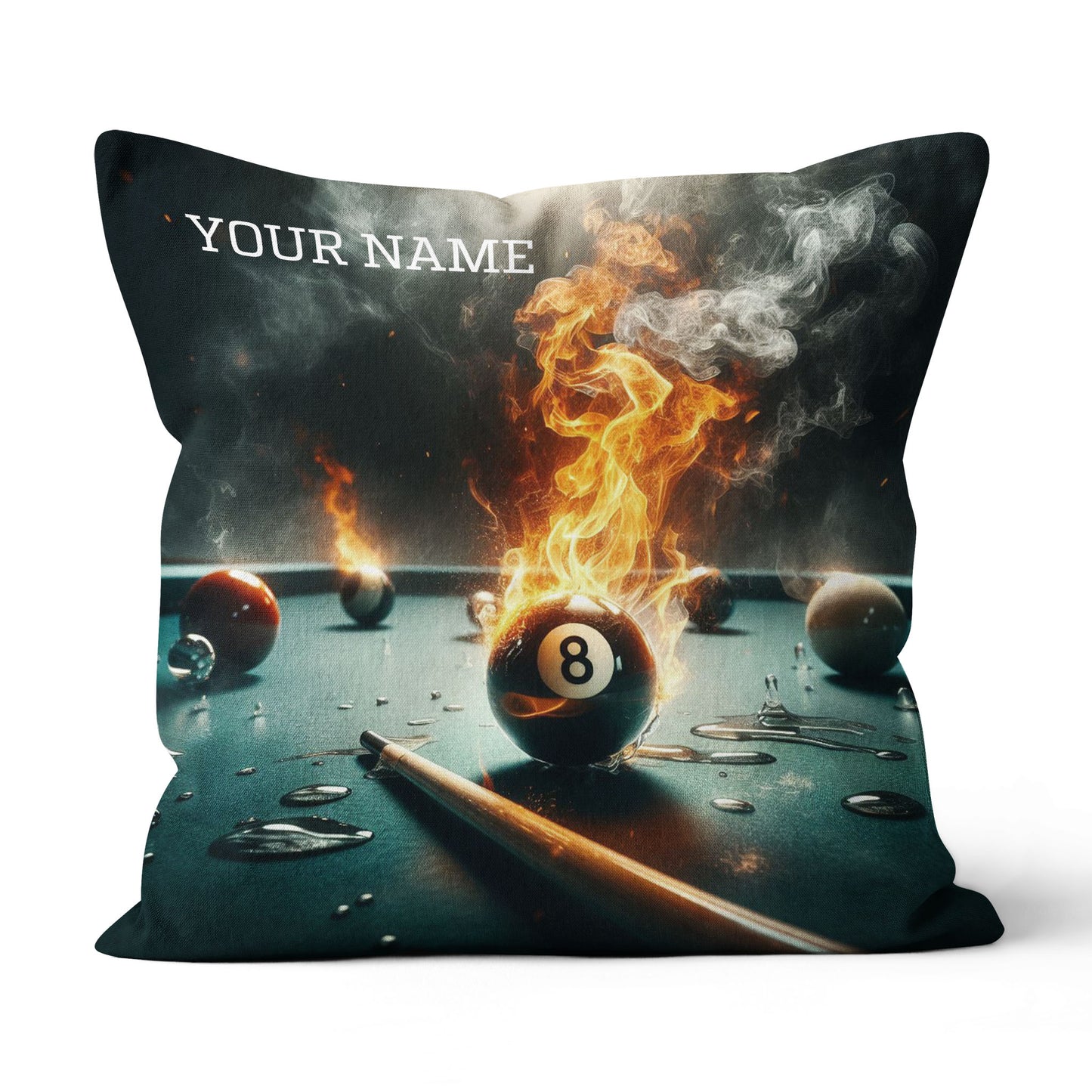 Personalized Fire 8 Ball Billiard 3D Pillow Custom Pillow Billiard Gifts VHM0892