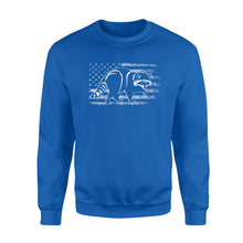 Load image into Gallery viewer, Coon hunting American flag, racoon hunter shirt NQSD241- Standard Crew Neck Sweatshirt