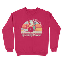 Load image into Gallery viewer, Custom Bowling Retro Shirt, Personalized Bowling Name Crew Neck Sweatshirt