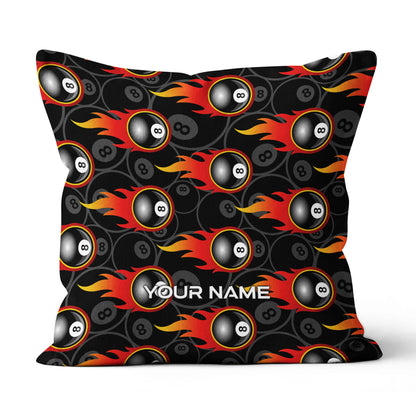 Custom 8 Ball Flame Full Printing Billiard Pillow, Snooker Pool Gifts TDM0749