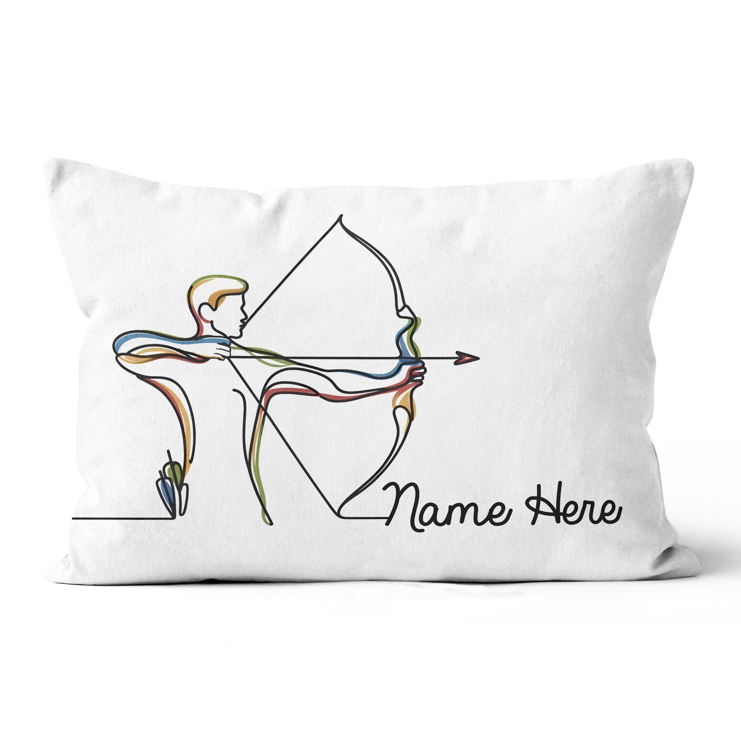 Custom Colorful Continuous Line Archer Archery Pillow Archery Gift Ideas VHM0916