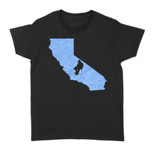Load image into Gallery viewer, California Ice Fishing Shirts, Winter Fishing California State Love Fishing Women's T-shirt - FSD2928 D06