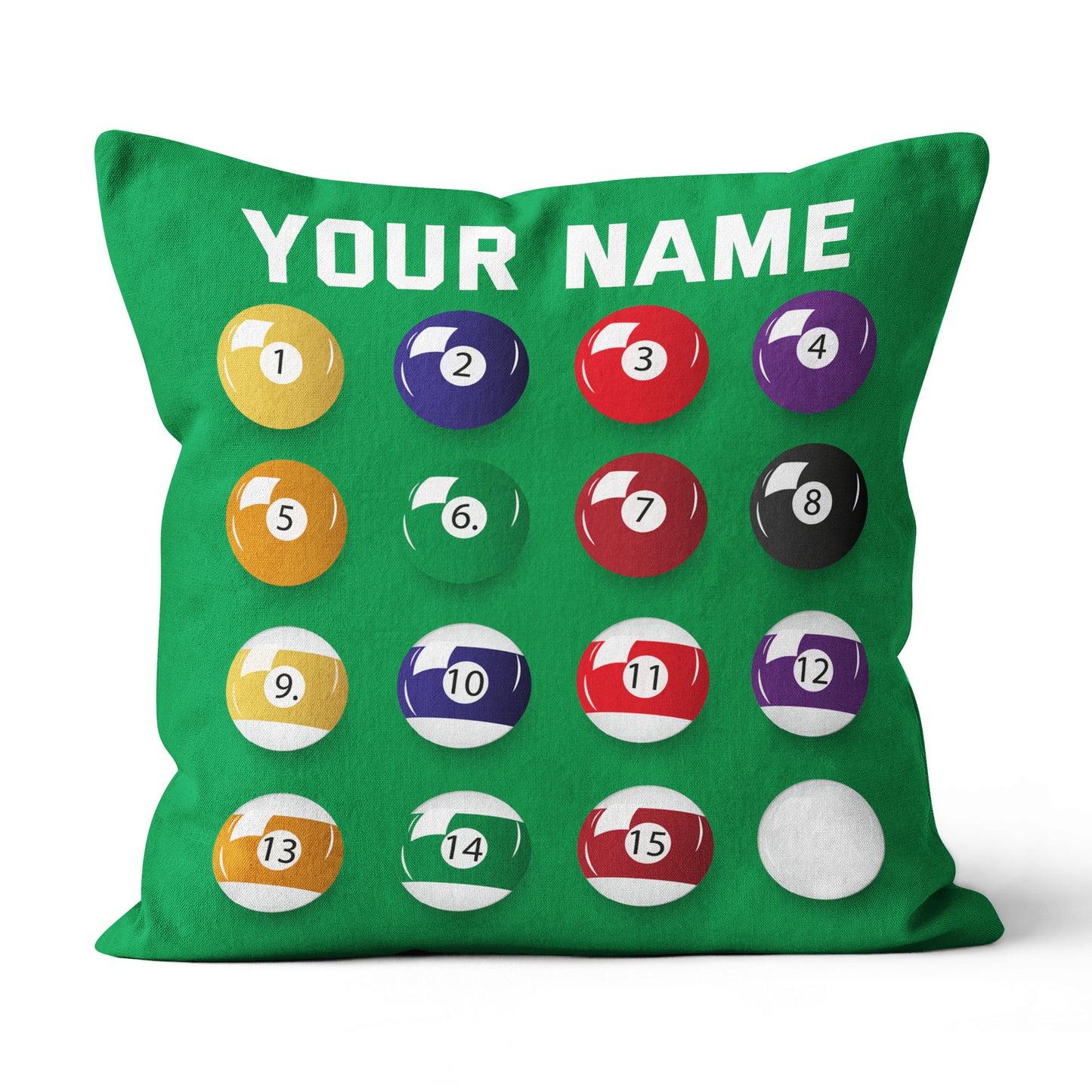 Personalized Billiard Balls Pillow Custom Throw Pillow Top Billiard Gift VHM0890