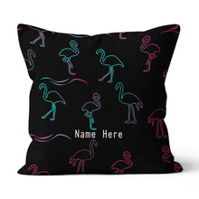 Load image into Gallery viewer, Colorful Neon Flamingo Custom Throw Pillow Personalized Home Decor Gifts LDT1191