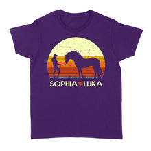 Load image into Gallery viewer, Customized name and horse name Horse Girl Shirt, Horse Lover Gift, Love Horses Shirt, gift for women D06 NQS2767  - Standard Women's T-shirt
