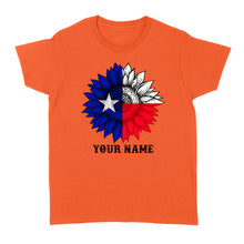 Load image into Gallery viewer, Texas flag sunflower customized name patriot Texas state flag Women's T-shirt D03 NQS2495