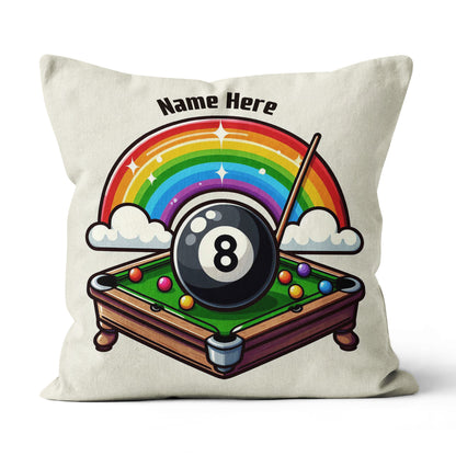 Funny Rainbow 8 Ball Pool Pillows Custom Name Cute Billiard Pillow Gifts TDM0877