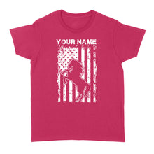 Load image into Gallery viewer, Personalized Horse American Flag, USA, Patriotic Cowgirl Equestrian shirts D02 NQS2773  - Standard Women's T-shirt