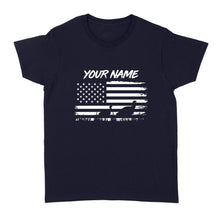 Load image into Gallery viewer, Customize name Turkey hunting American flag patriotic hunting shirt D08 NQS2206 - Standard Women's T-shirt